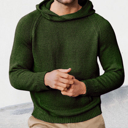 Pull en maille fine à capuche moderne pour hommes