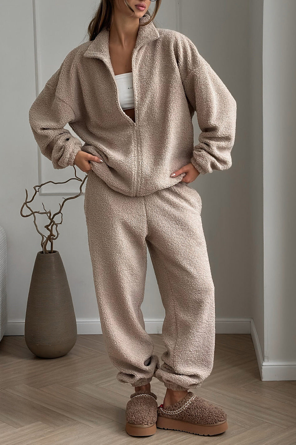 Ensemble d'extérieur chaud en polaire - gilet et pantalon