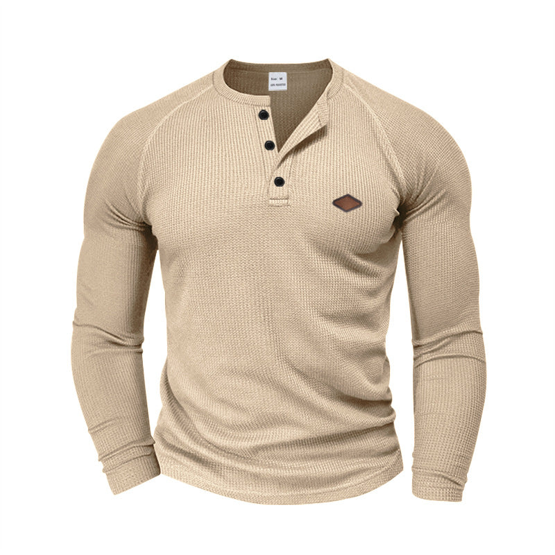 T-shirt à manches longues structuré pour homme au design moderne avec boutons