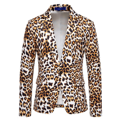 Blazer homme coupe slim motif animal élégant