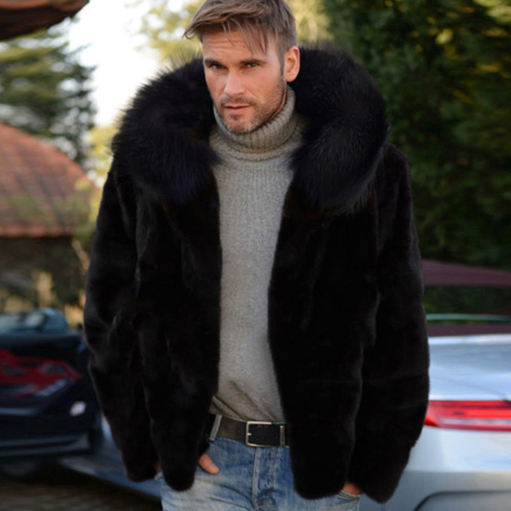 Blouson d'hiver stylé pour homme en fausse fourrure