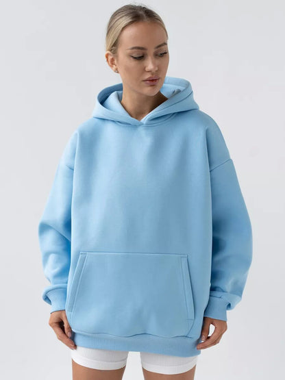 Grand Sweat à Capuche Doux et Moelleux pour Femmes avec Poche Kangourou