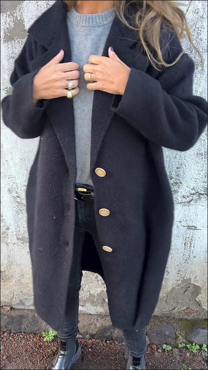 Manteau oversize doux pour femme en mélange de laine
