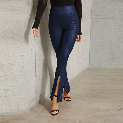 Legging femme taille haute fentes latérales tendance