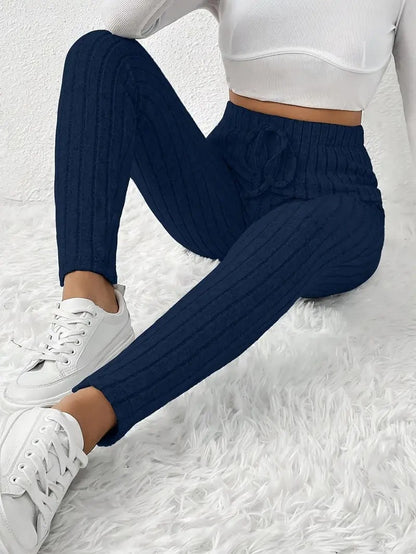 Pantalon de jogging en polaire doux côtelé pour femme