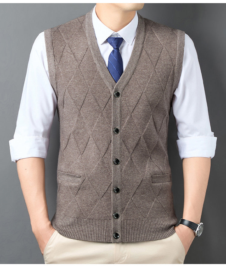 Gilet tricoté homme Motif losanges classique Allure élégante