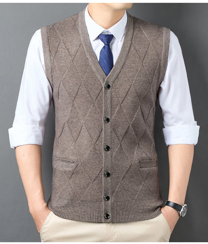 Gilet tricoté homme Motif losanges classique Allure élégante