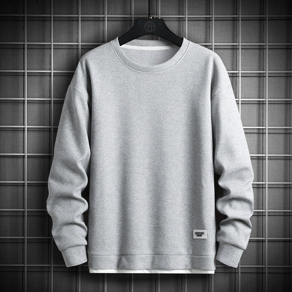 Pull gaufré à col rond doux
