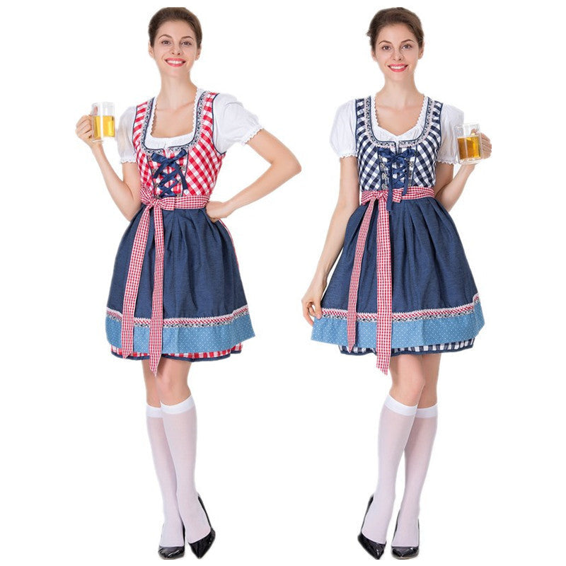 Damen Dirndl Kleid Blumenmuster Röckchen - IdealeKleiden
