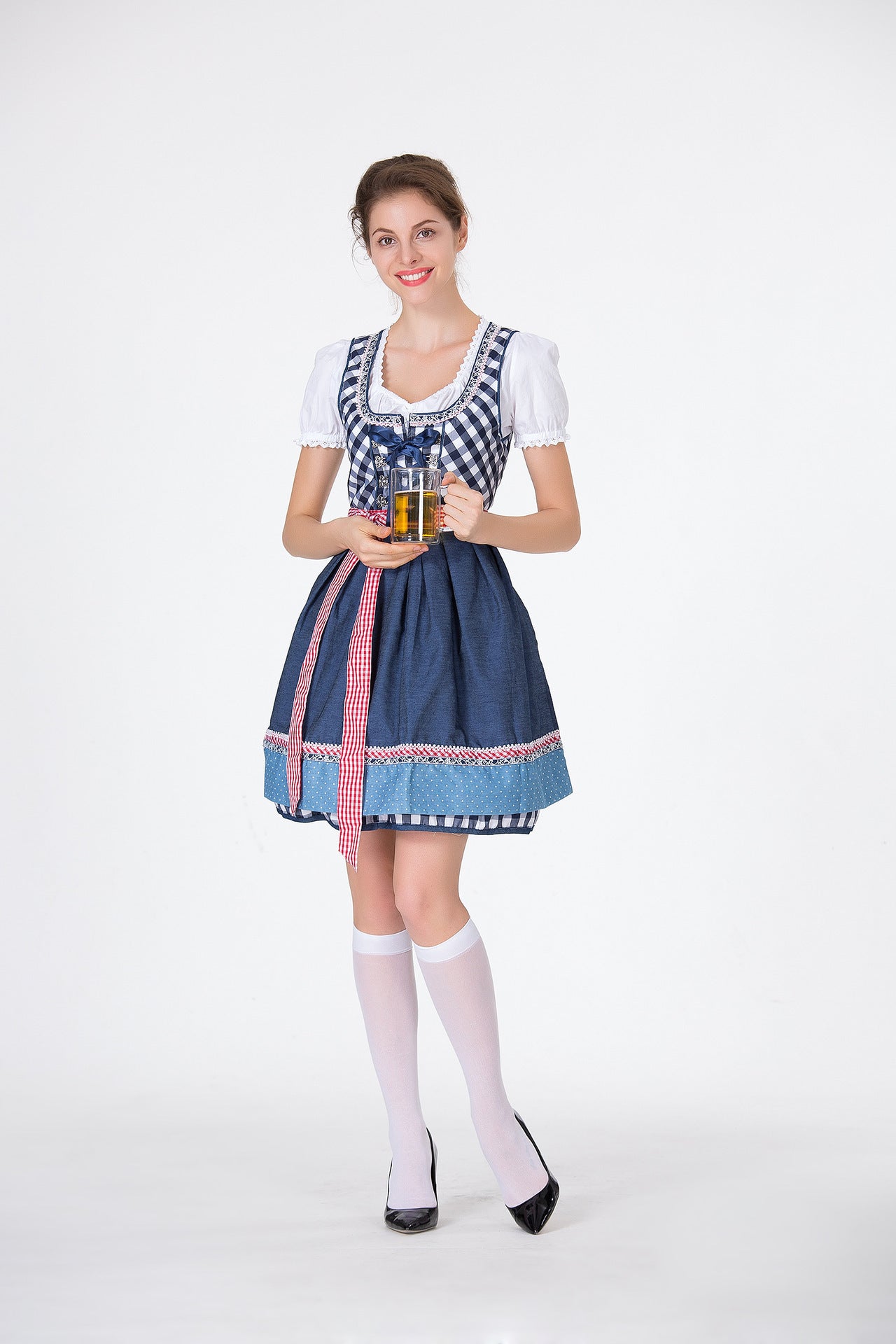 Robe Dirndl pour femme, motif floral, petite jupe