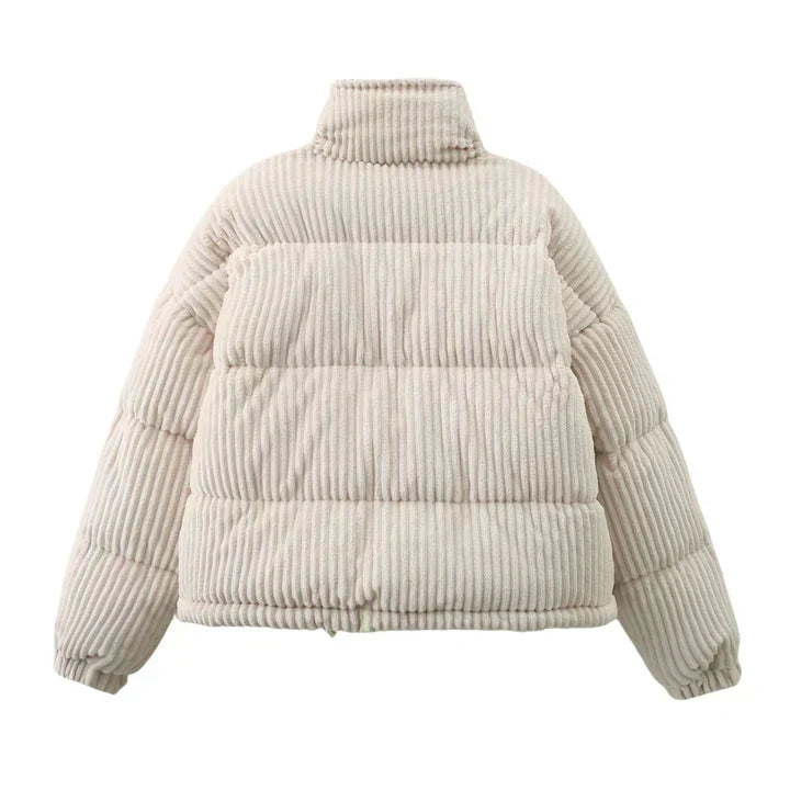 Modische Damen Winterjacke Cord Stil - IdealeKleiden