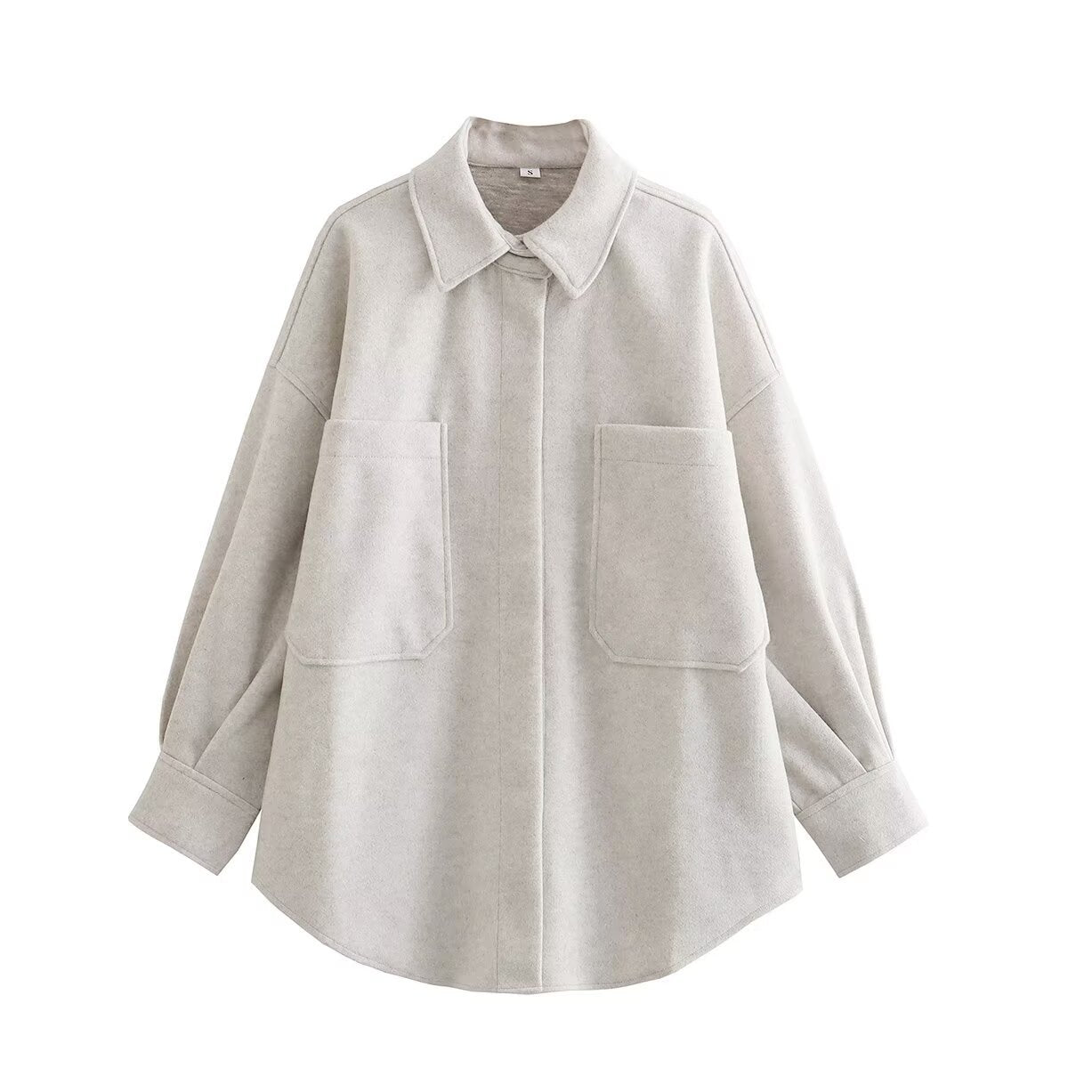 Veste en laine oversize femme avec poches et design chic