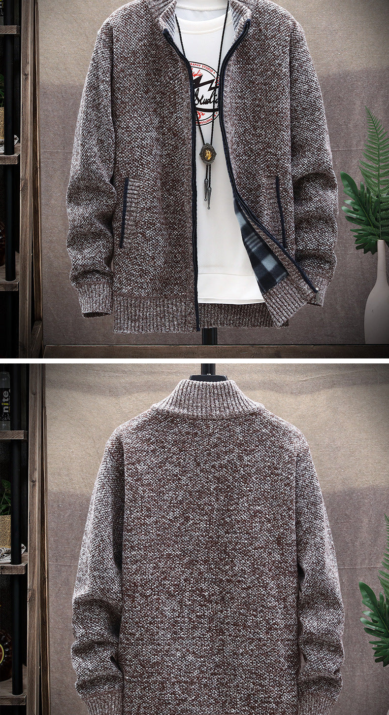 Cardigan homme col montant moderne poches