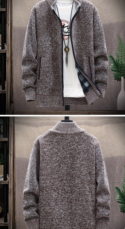 Cardigan homme col montant moderne poches