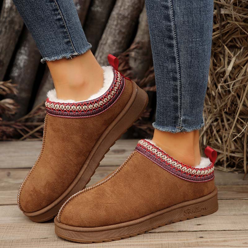 Bottes de neige souples en peluche pour femmes