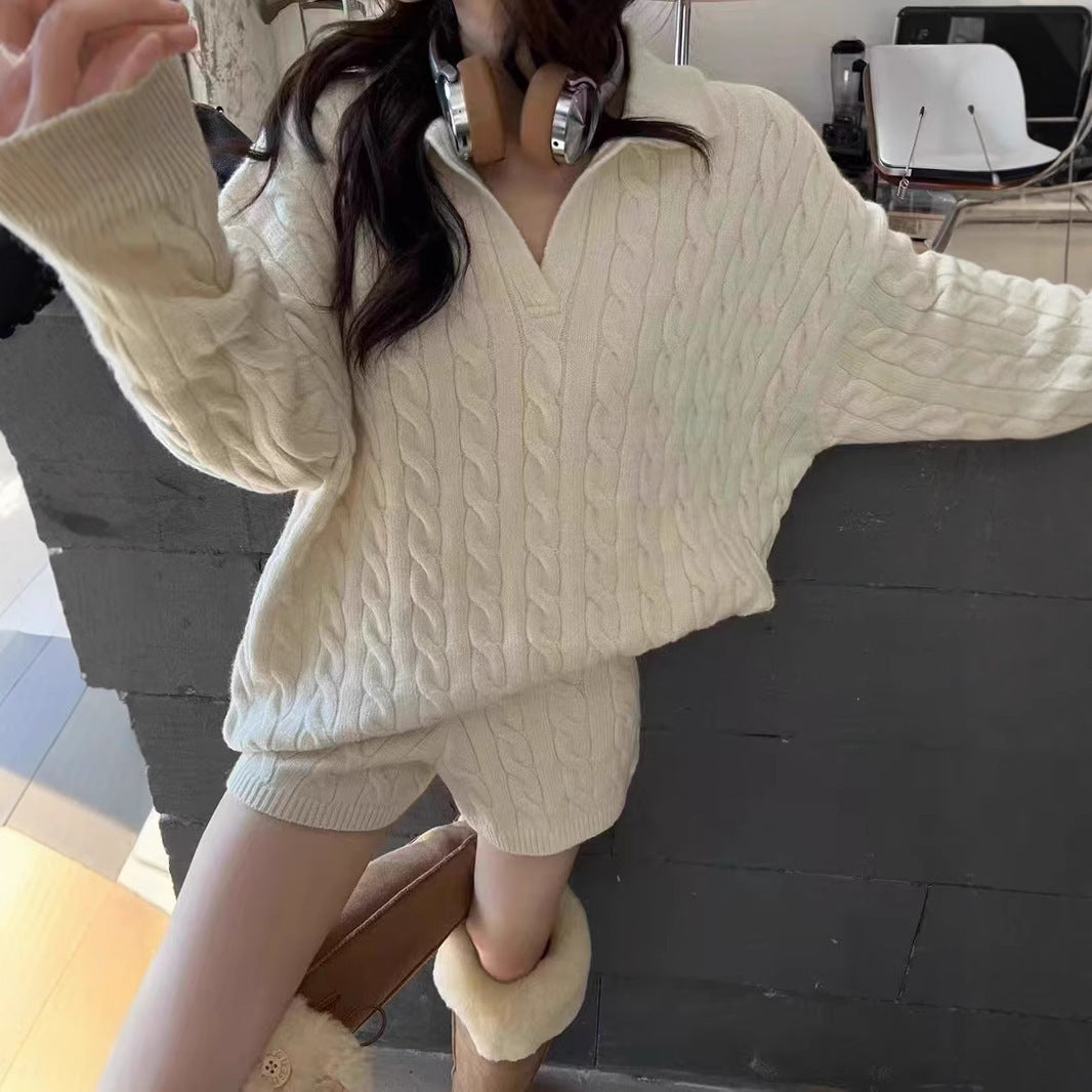 Robe classique en laine à motif bouclé oversize