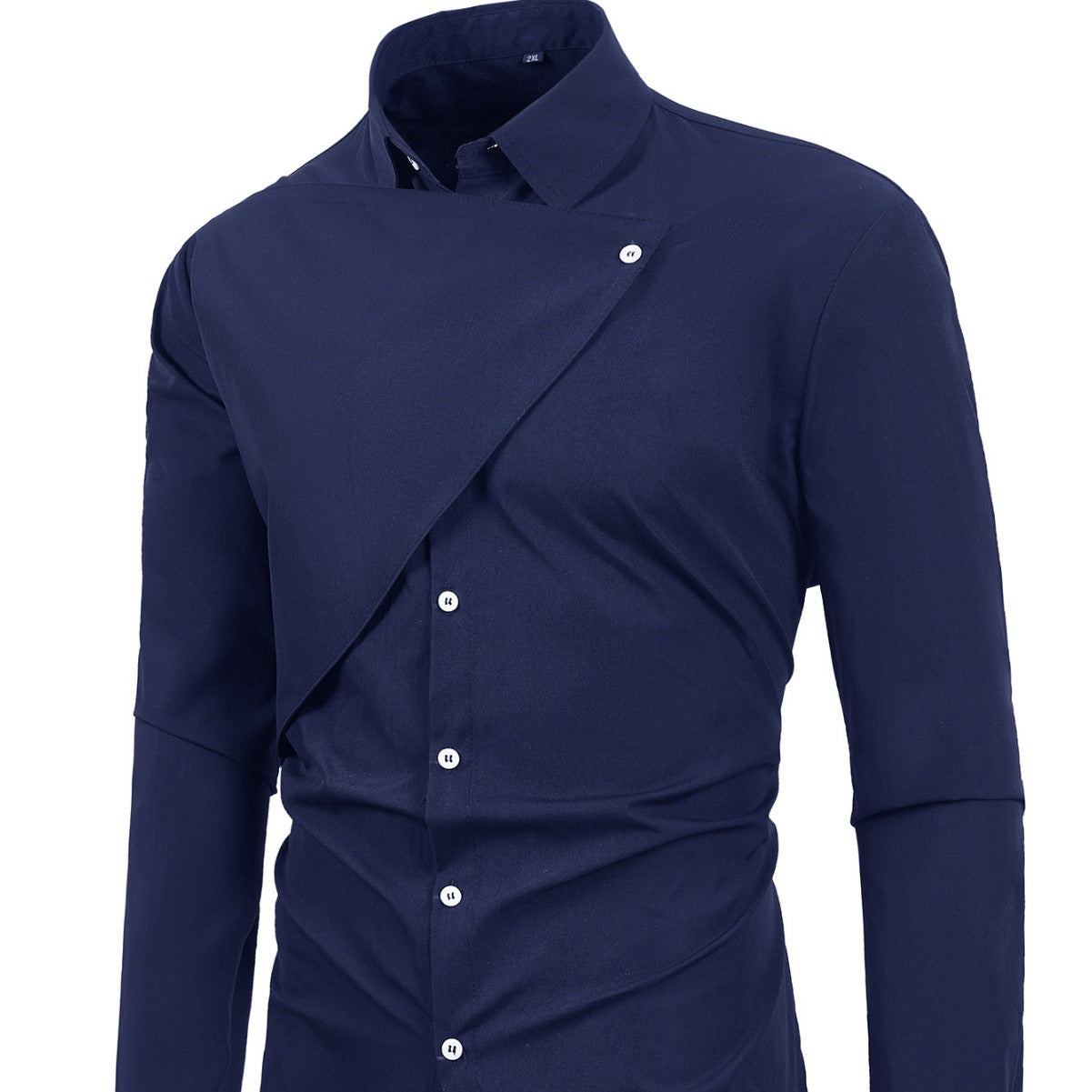 Herren Kurzarm Hemd Asymmetrisch Elegant Style - IdealeKleiden