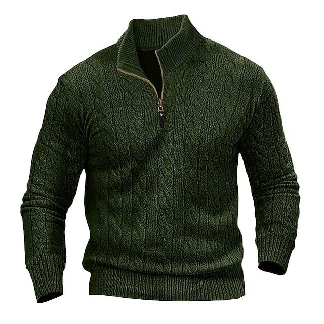 Pull-over homme torsadé, col ouvert, moderne