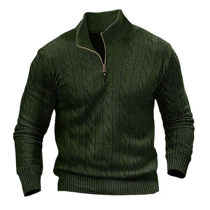 Pull-over homme torsadé, col ouvert, moderne