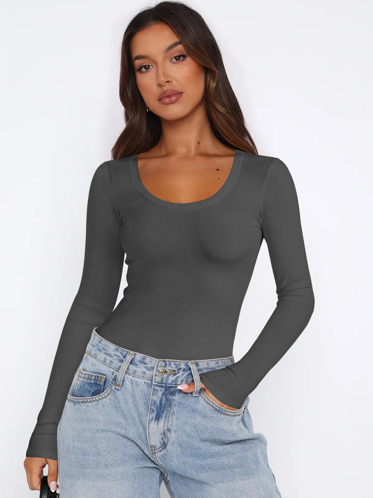 Haut à manches longues élégant pour femme, style moderne