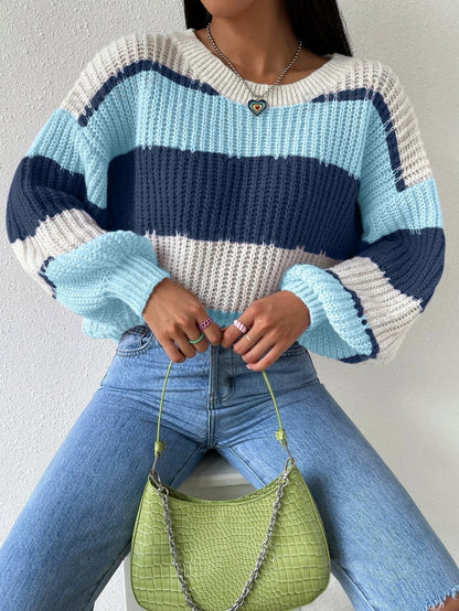 Grand pull en tricot grande taille à manches longues