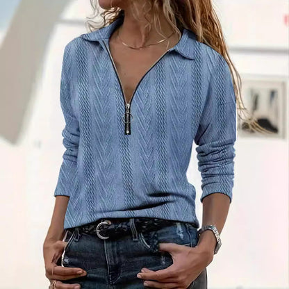 Damen Strickpullover Kurz Reißverschluss Elegantes Design - IdealeKleiden