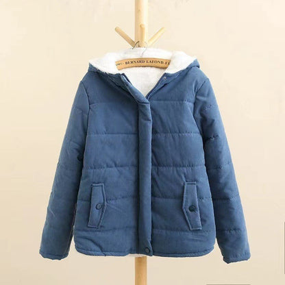 Veste d'hiver matelassée chaude à capuche pour femme