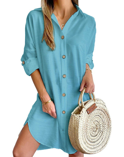Robe chemisier élégante boutonnée pour femme