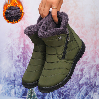 Bottes d'hiver femme Chaud Douillet Fermeture éclair