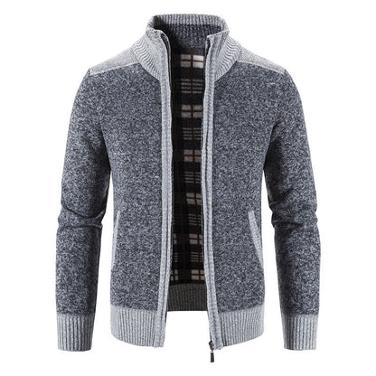 Cardigan Homme Col Montant Maille Structurée