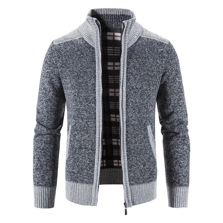 Cardigan Homme Col Montant Maille Structurée
