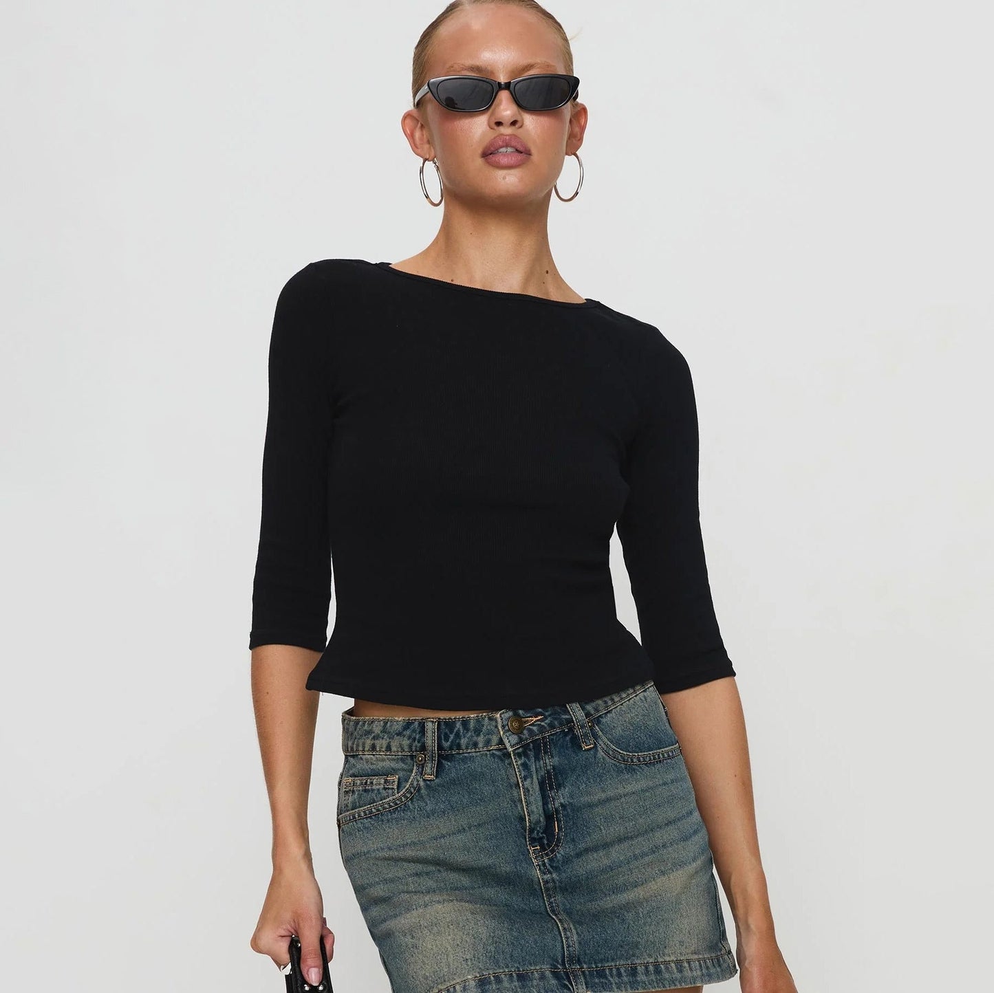 Crop top côtelé sculptant pour femme