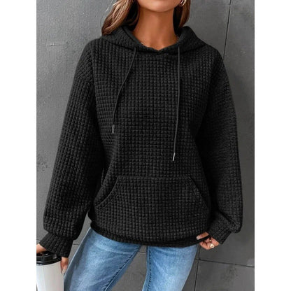 Pull col montant en maille gaufrée avec poche