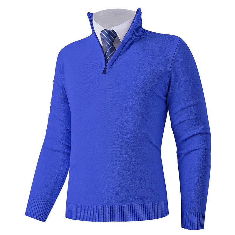 Pull en tricot pour homme moderne, zippé, élastique