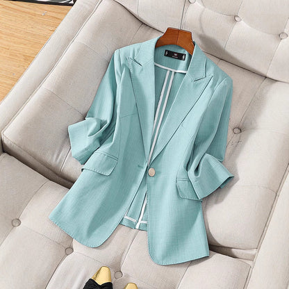 Blazer élégant Femme Coupe Cintrée Manches 3/4 Qualité Luxe