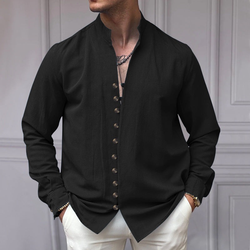 Chemise homme à manches longues moderne boutonnée design élégant