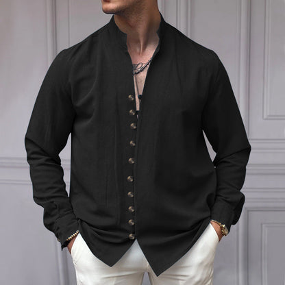 Chemise homme à manches longues moderne boutonnée design élégant