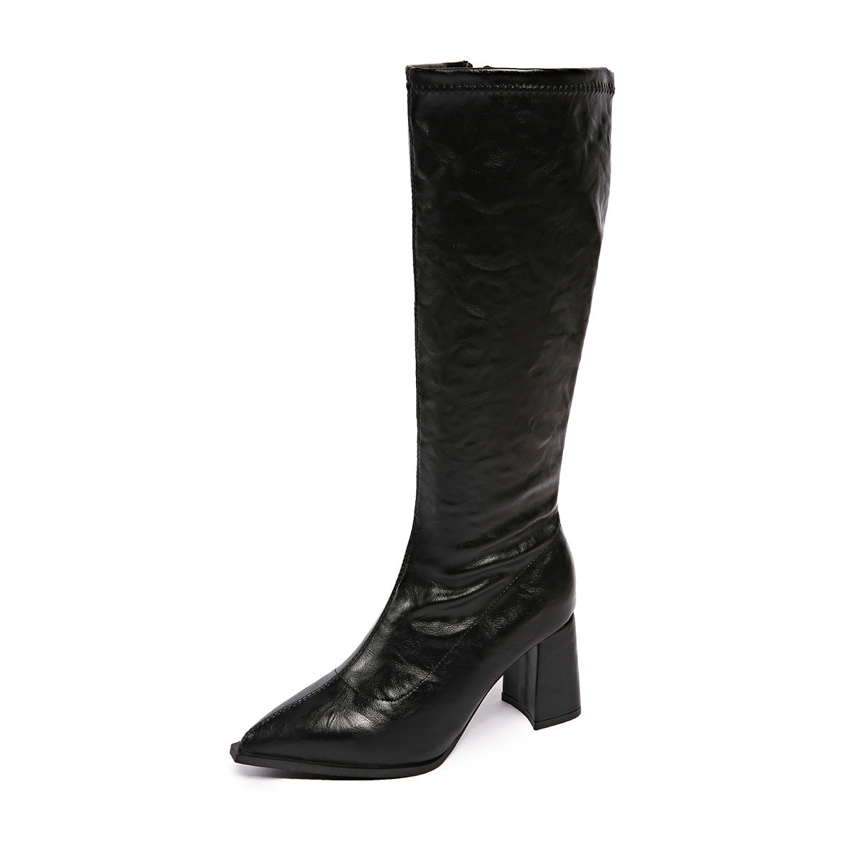 Bottes Femme Très Tendance Talon Bloc Bout Pointu