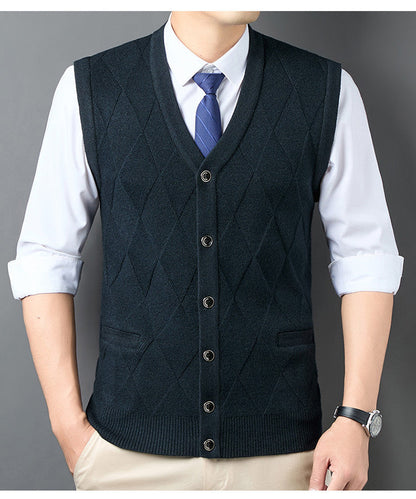 Gilet tricoté homme Motif losanges classique Allure élégante