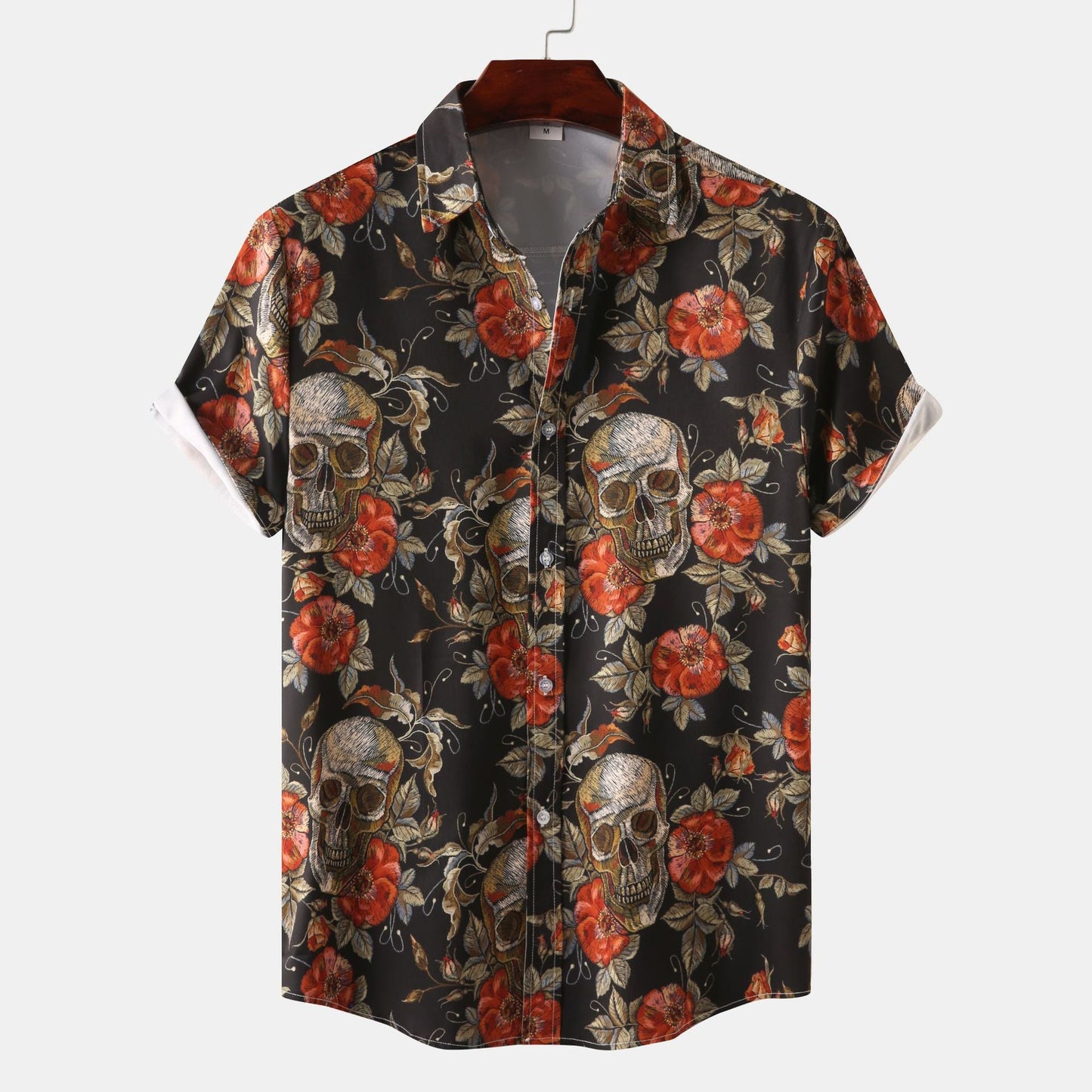 T-shirt homme crâne fleuri tendance été