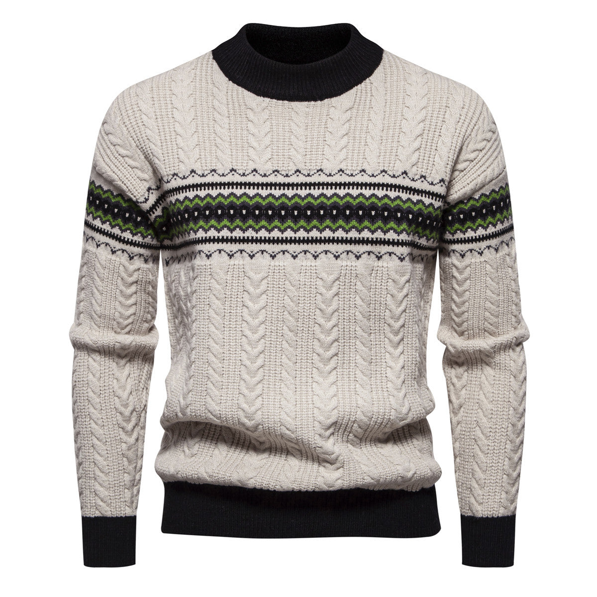 Pull en maille tressée moderne pour homme au design élégant