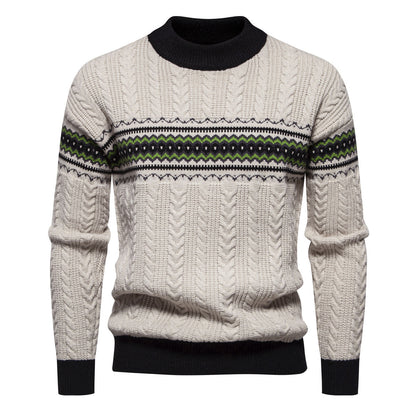 Pull en maille tressée moderne pour homme au design élégant