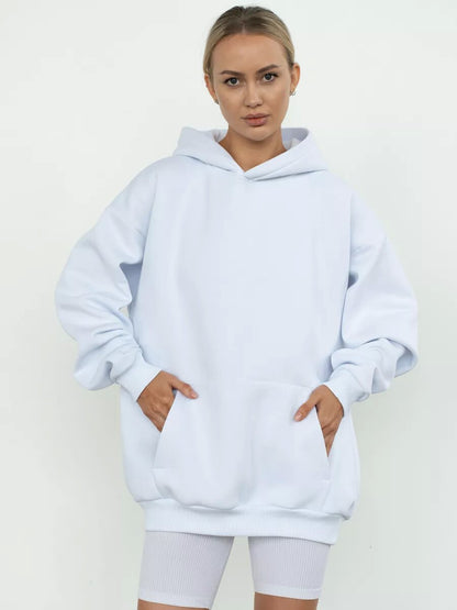 Grand Sweat à Capuche Doux et Moelleux pour Femmes avec Poche Kangourou