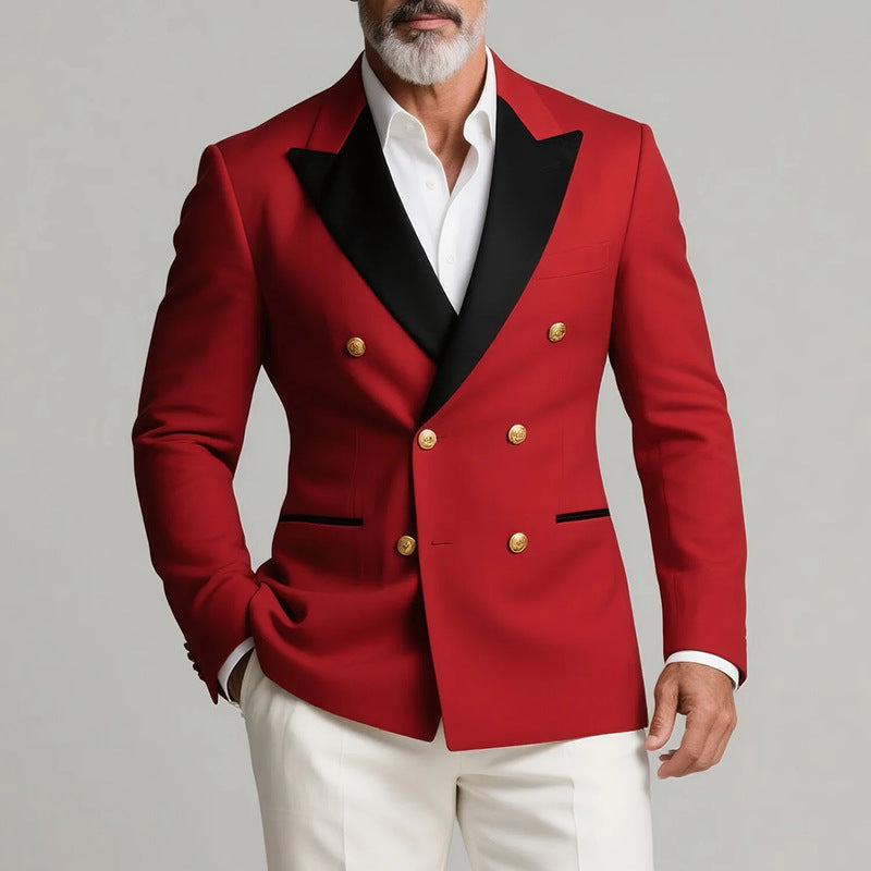 Herren Smokingsjacke Elegant Tailliert Woll-Piqué - IdealeKleiden