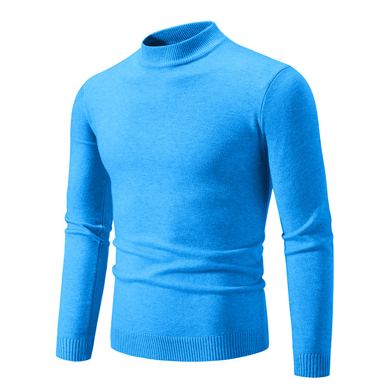 Pull-over Homme Maille Fine Col Montant Élégant