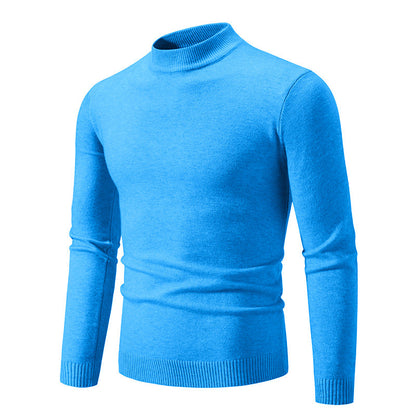 Pull-over Homme Maille Fine Col Montant Élégant