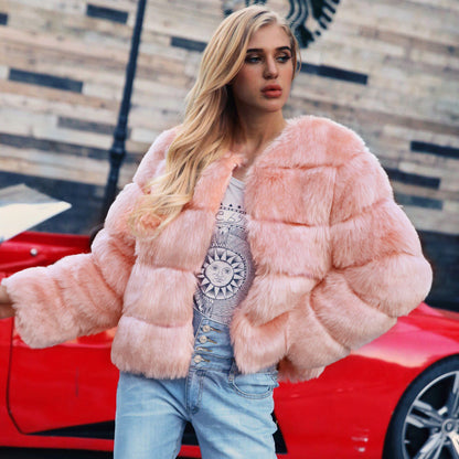 Veste femme en fausse fourrure Douce Volumineuse Design élégant