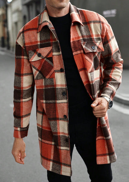 Veste en flanelle à carreaux coupe moderne pour homme