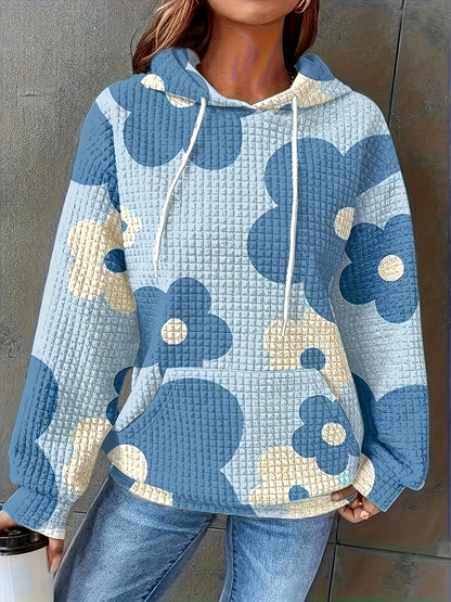 Pull pour femmes Motif floral Capuche Décontracté