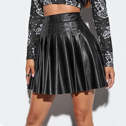 Jupe plissée femme élégante aspect brillant